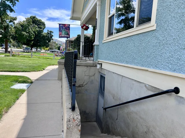 Outside basement entrance