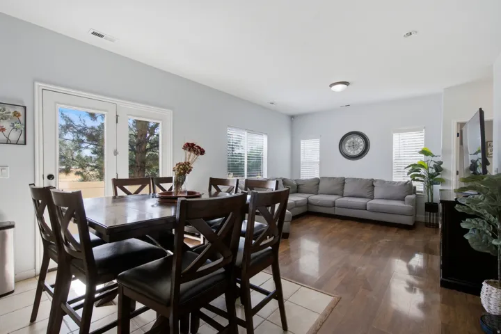 Wood-finish flooring throughout the main living area