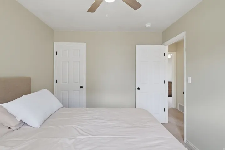 Ceiling fan with wood-finish blades
