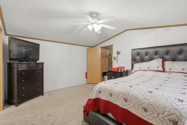 White ceiling fan with integrated lighting