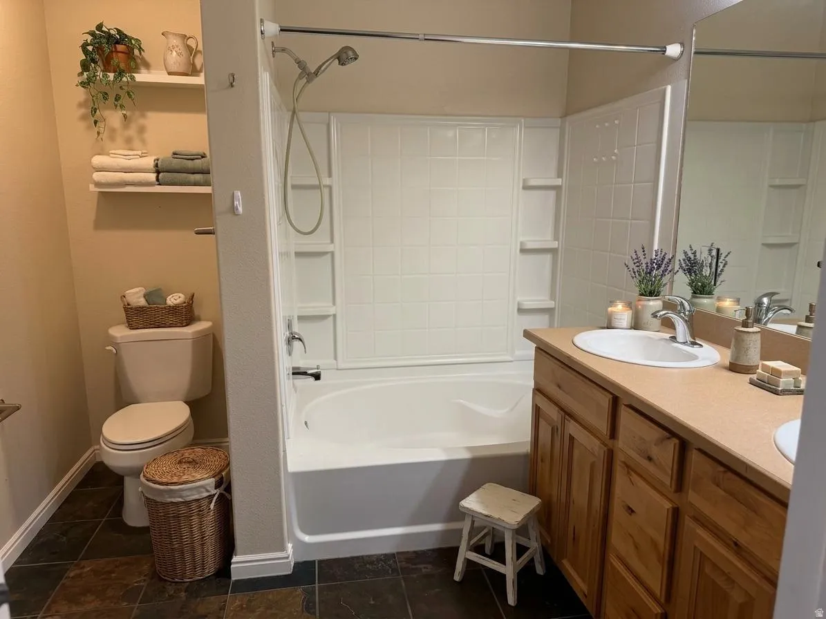 Master bathroom with double vanity.