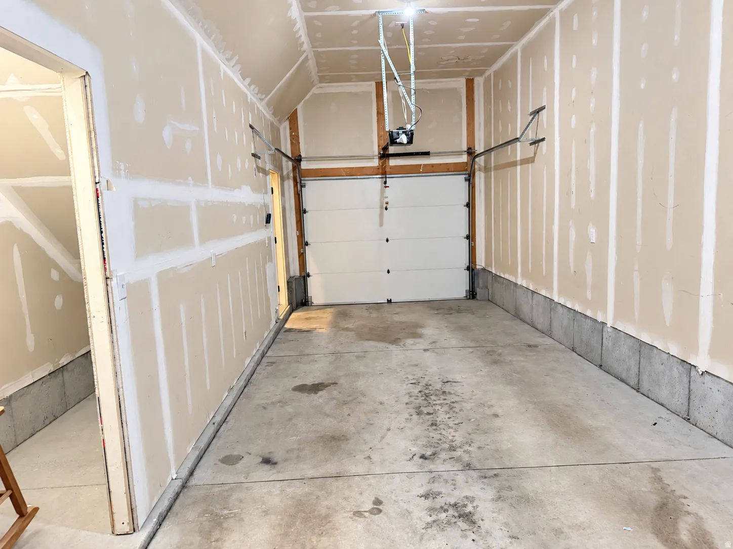 Oversized 1 car garage with plenty or room for a car and storage.