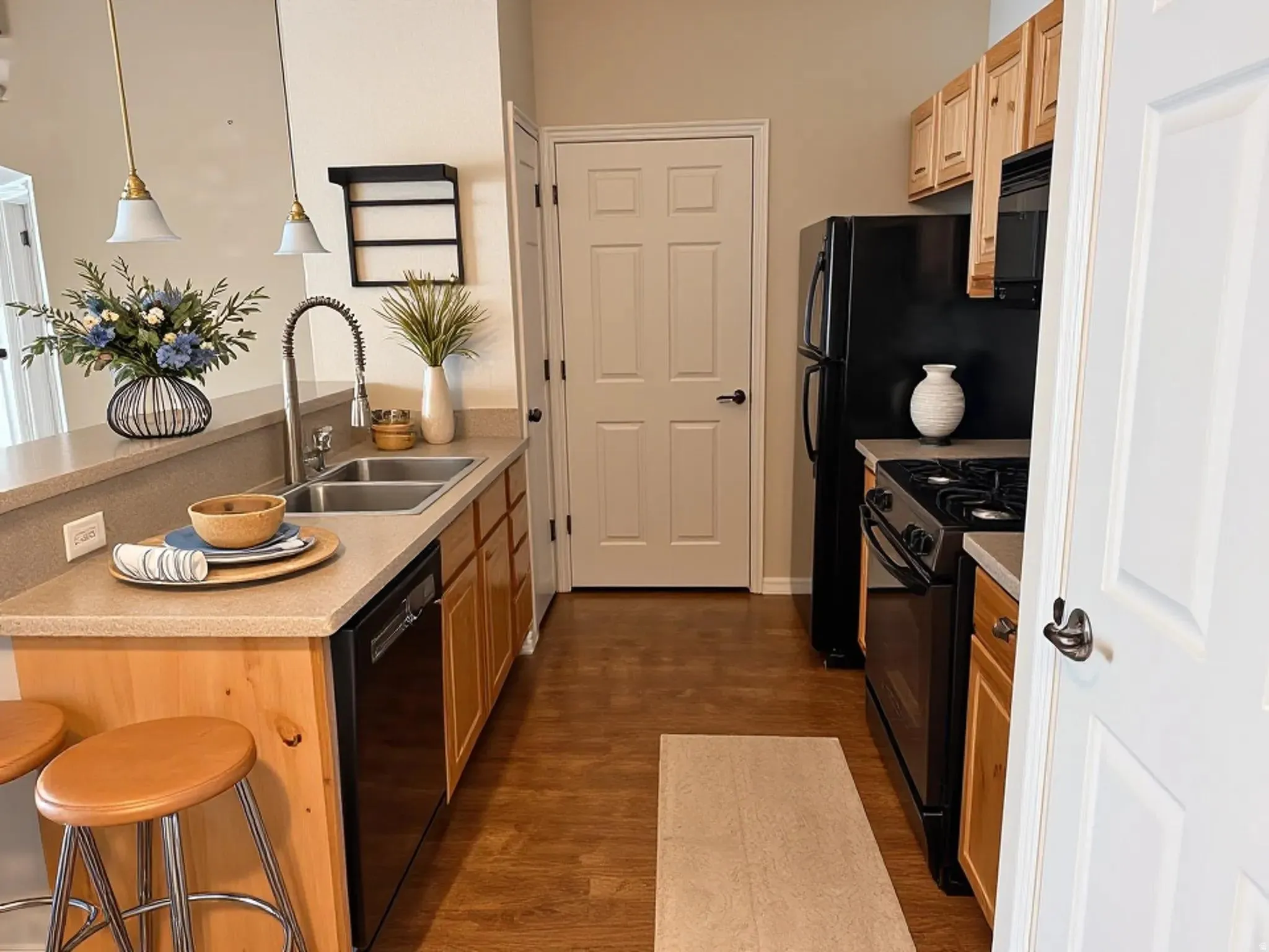 Kitchen virtually staged.
