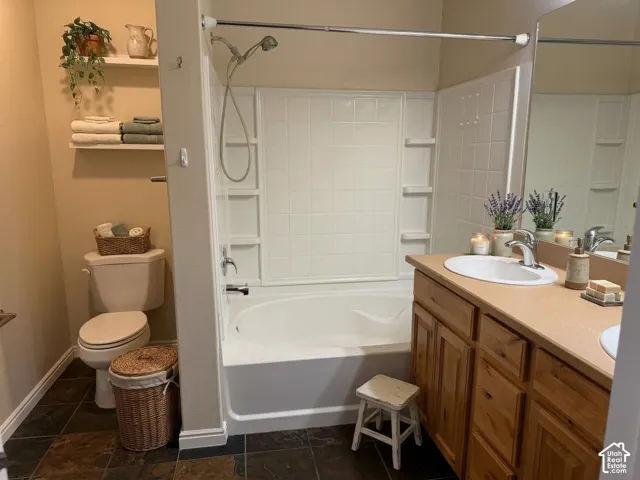 Master bathroom with double vanity.