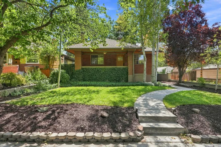 Brick exterior with a covered porch