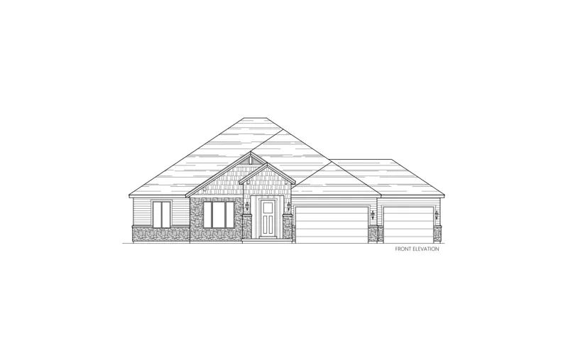 Architectural Drawing, Front Elevation. Illustrating the property's facade and external features