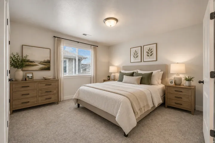 1st bedroom virtually staged for decoration ideas