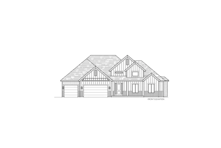 Architectural Drawing, Front Elevation. Illustrating the property's facade and architectural features
