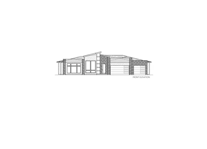 Architectural Drawing, Front Elevation. Illustrating the property's facade from a head-on perspective