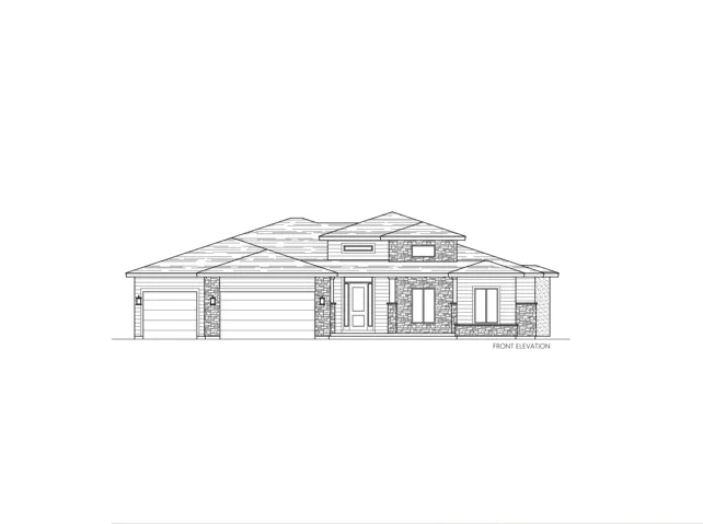 Architectural Drawing, Front Elevation. Illustrating the exterior design and structural components of the property