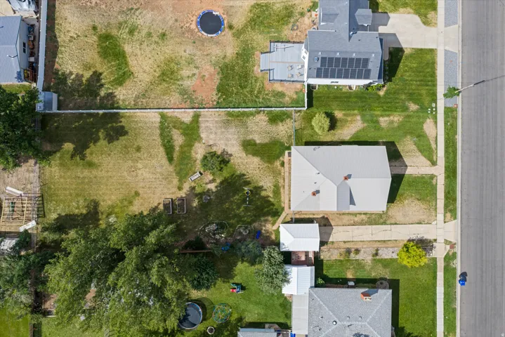 Aerial perspective highlighting residential properties and surrounding areas