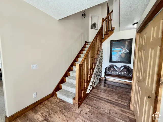 Wood-finish flooring with a textured surface