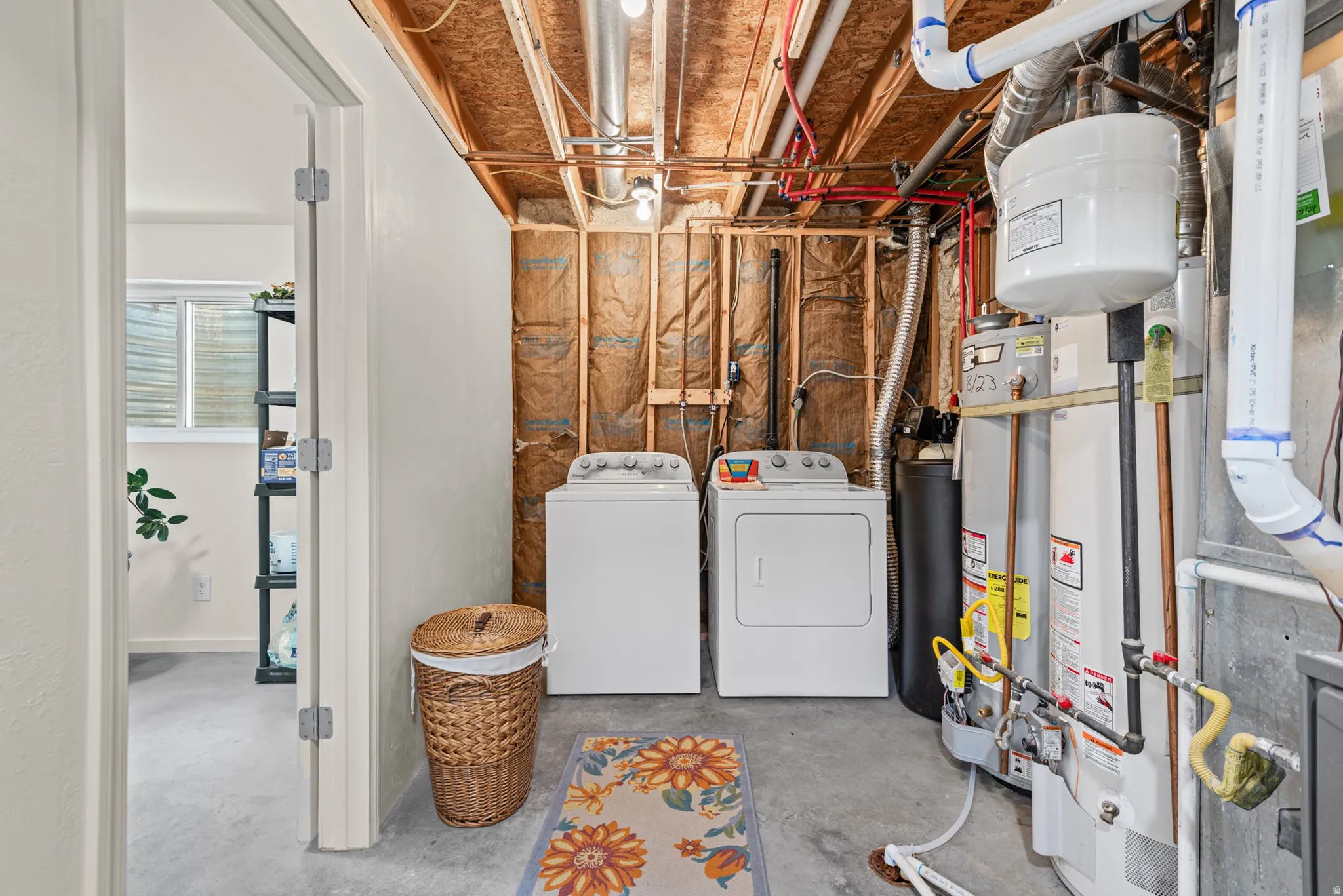 Concrete flooring and utility access - furnace, soft water system