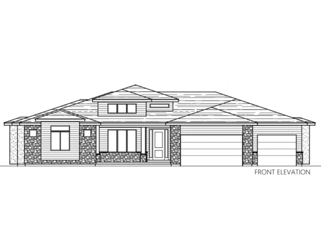 Architectural Drawing. Front elevation of the property