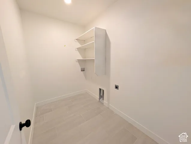 Built-in shelving unit with multiple shelves