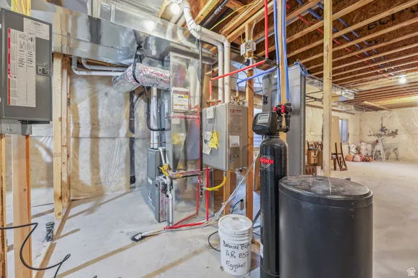 Utilities including owned water softener and instantaneous hot water.