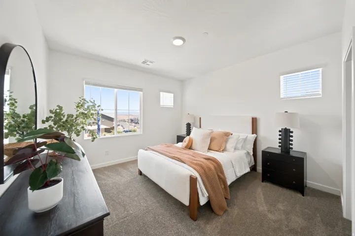 White painted walls with recessed lighting