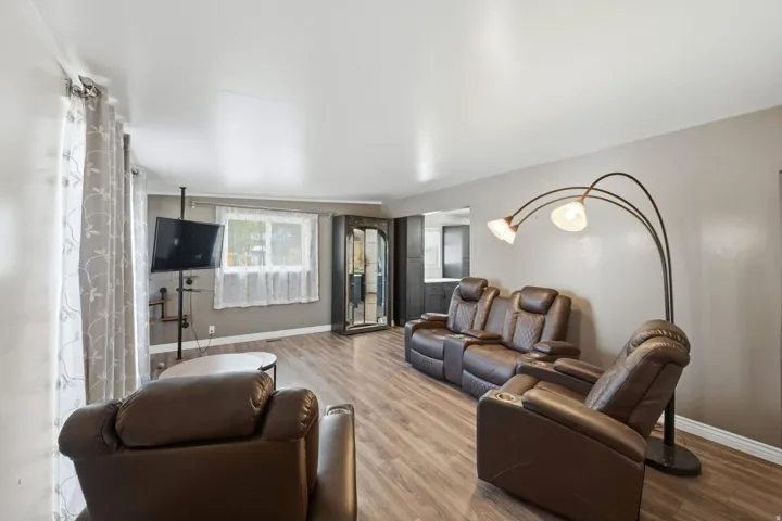 Wood-finish flooring throughout
