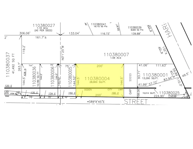 Survey Plan. Depicting property lines, parcel identification numbers, and dimensions for the property