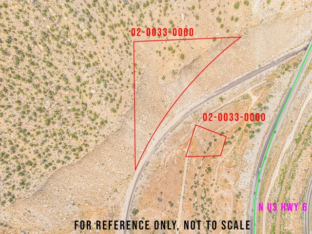 Aerial Property Map. Illustrating the property boundaries and identification numbers, with N US HWY 6 visible