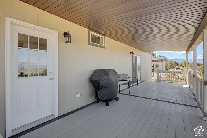 Low maintenance covered deck for barbecuing and enjoying the sunset and views.