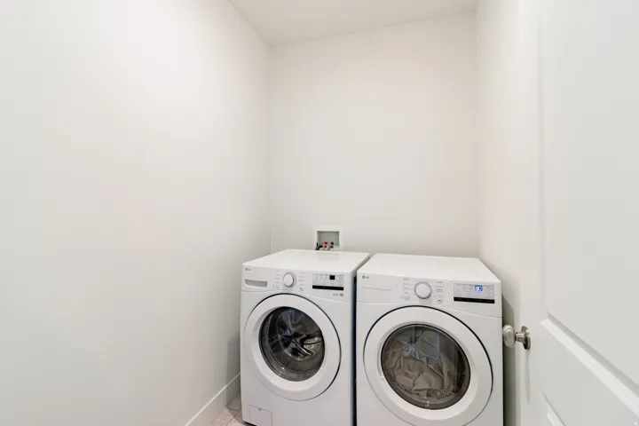 Laundry area with a neutral color palette