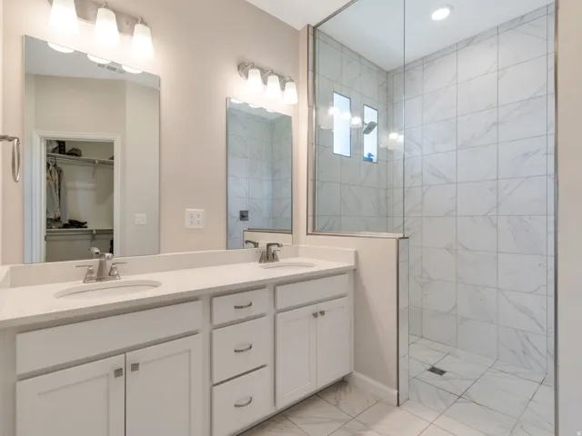 Primary Bathroom - Step-less/Roll-in shower with bench.