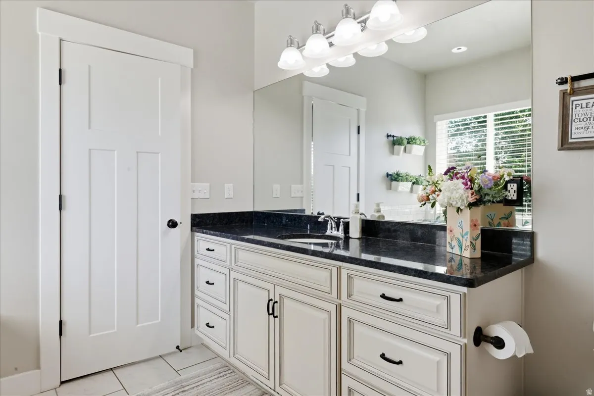 White panel door with contrasting hardware