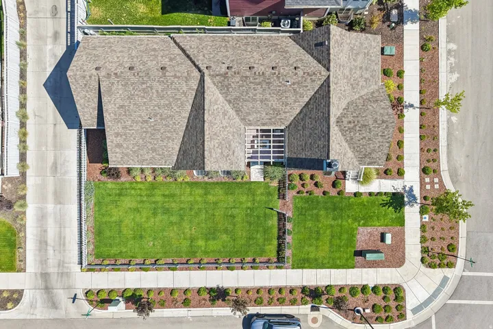 Asphalt shingle roof with multiple gables