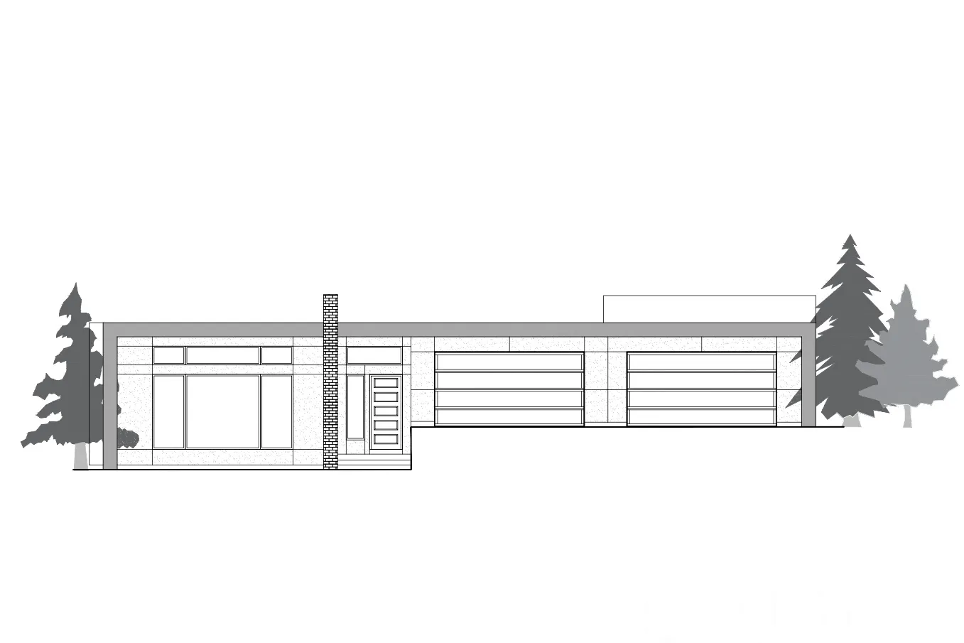 Architectural Drawing, Front Elevation. Illustrating the property's facade and exterior features