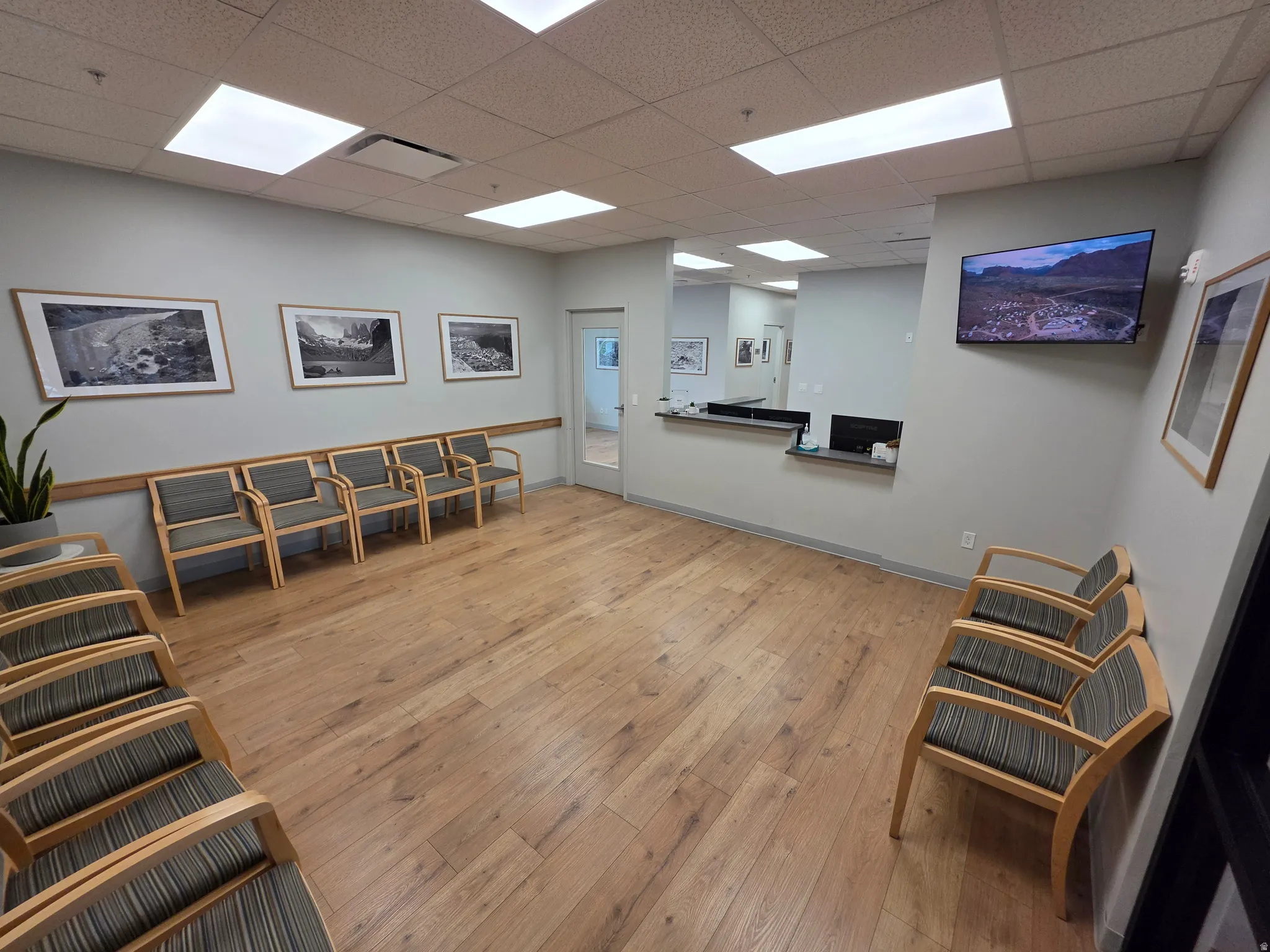 Wood-finish flooring throughout