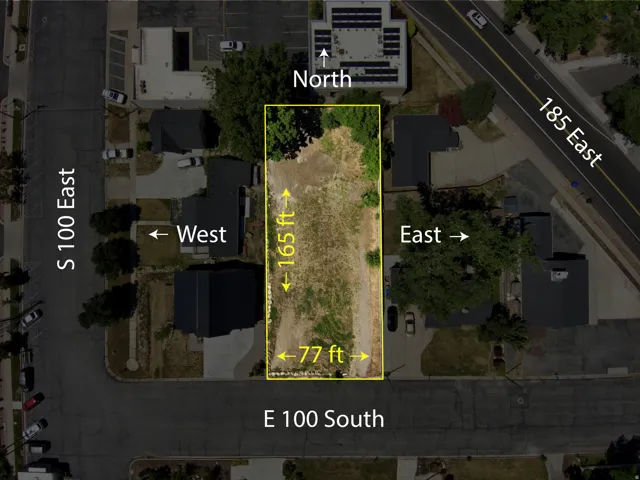 Property Survey Map. Illustrating the boundaries, dimensions, and surrounding roadways of the property