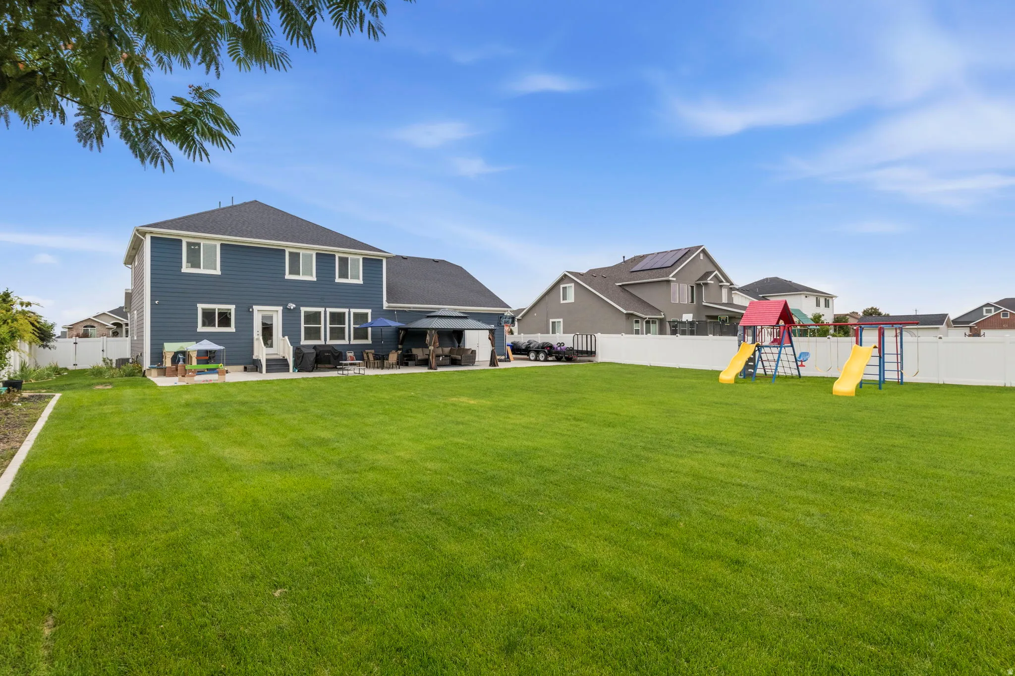 Expansive green lawn