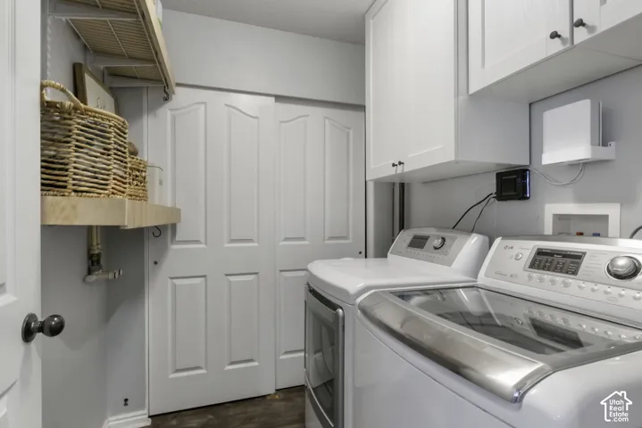 Built-in shelving and upper cabinetry provide storage