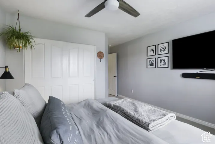 Primary bedroom with closet space