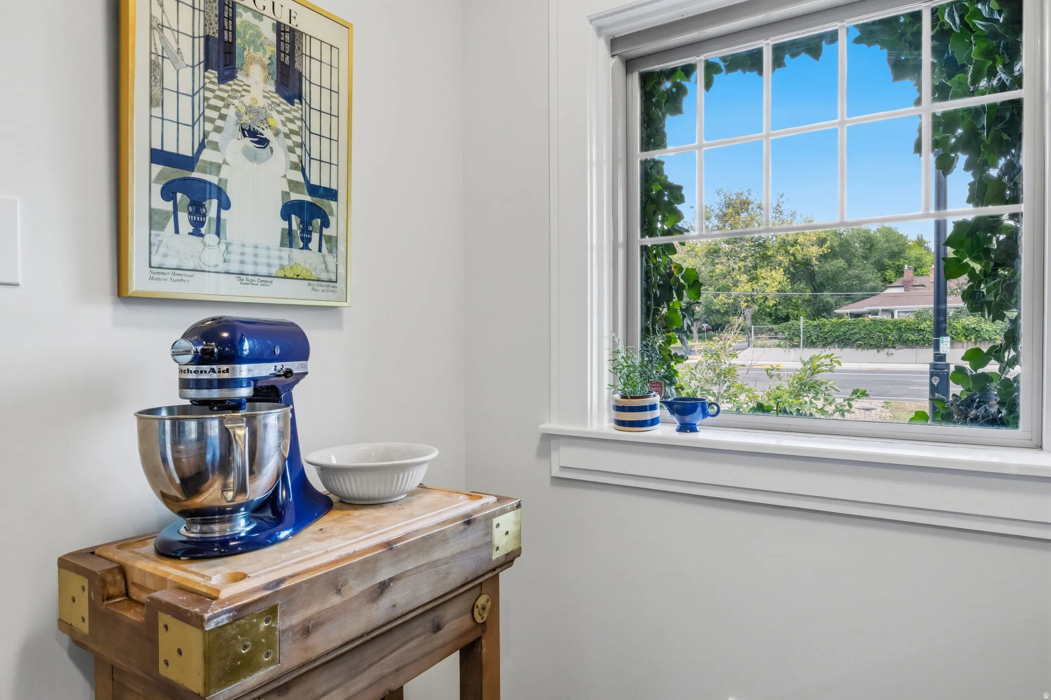 White framed window with mullions