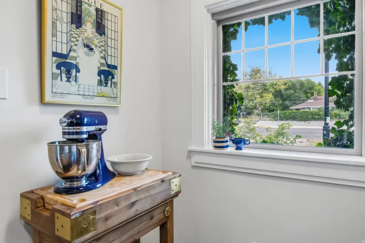 White framed window with mullions
