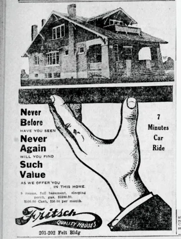 Real Estate Advertisement. Displaying a property with a description of features, payment terms, and proximity data