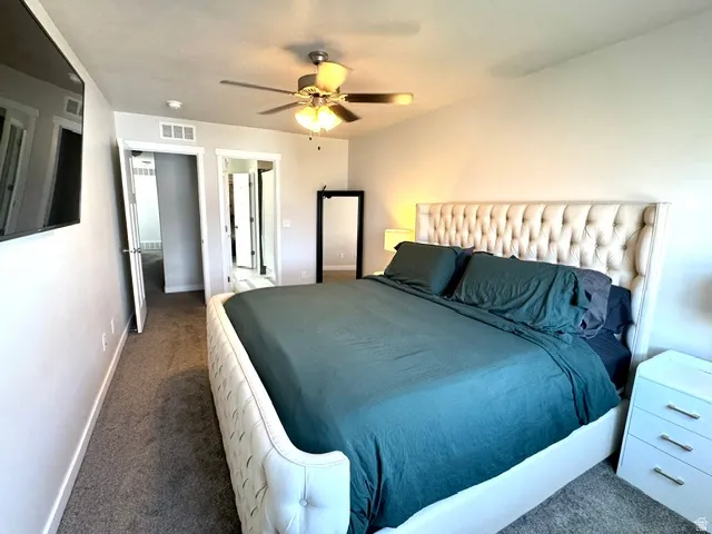 Primary bedroom with attached bathroom