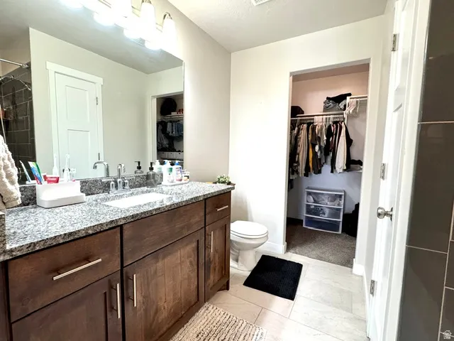 Primary bathroom with attached closet