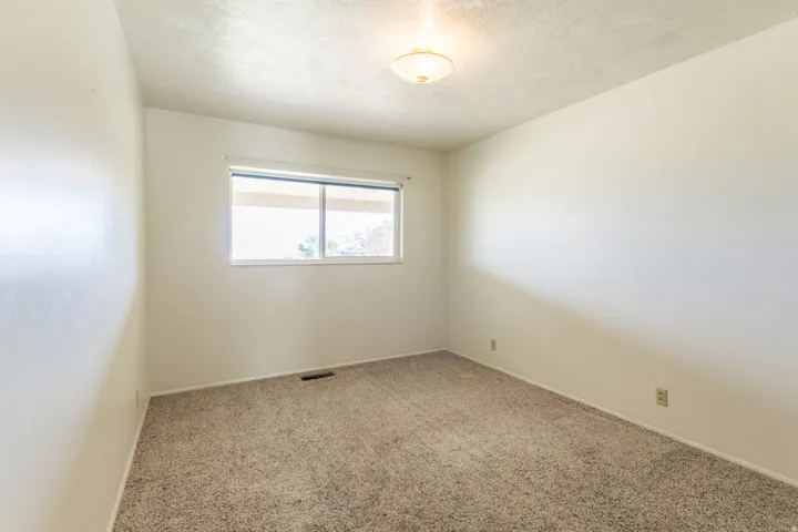 Wall-to-wall carpeting and a ceiling-mounted light fixture