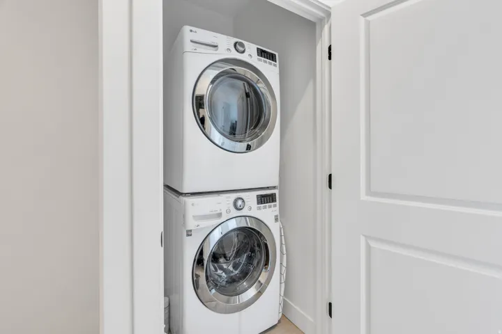 Convenient upper-level laundry area.