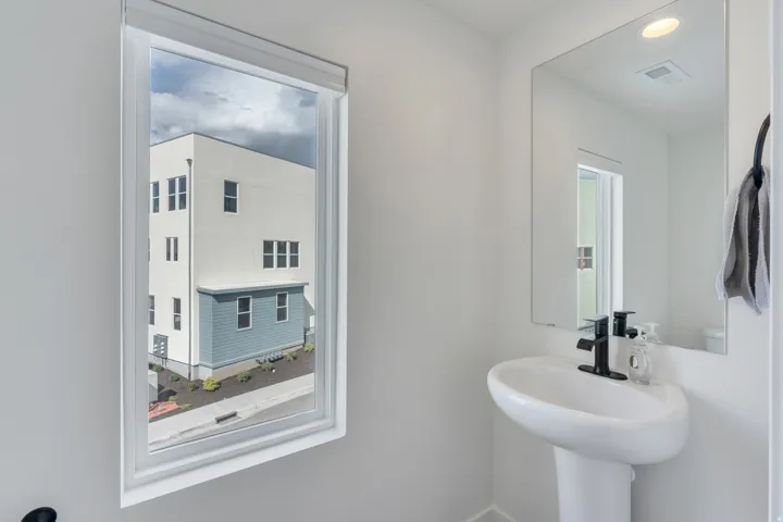 Convenient half bathroom on the main living level.