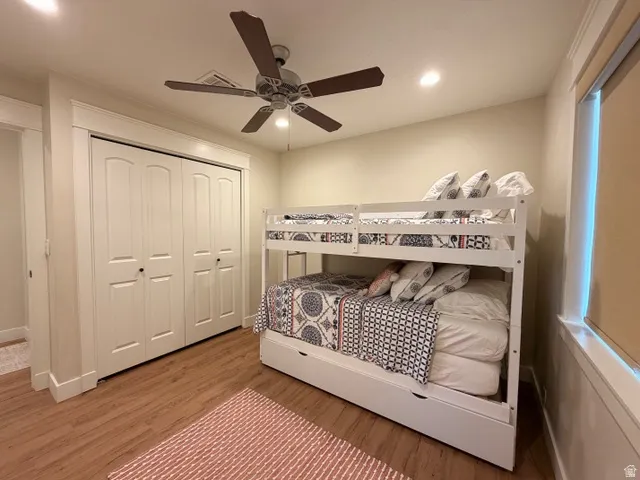 Wood-finish flooring with white trim