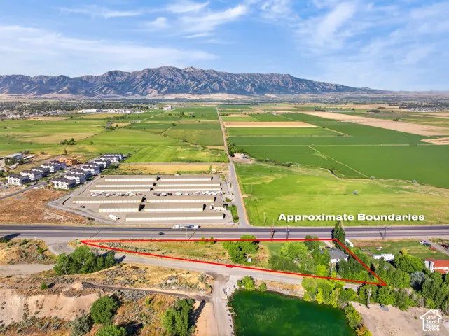 Aerial view of property boundary