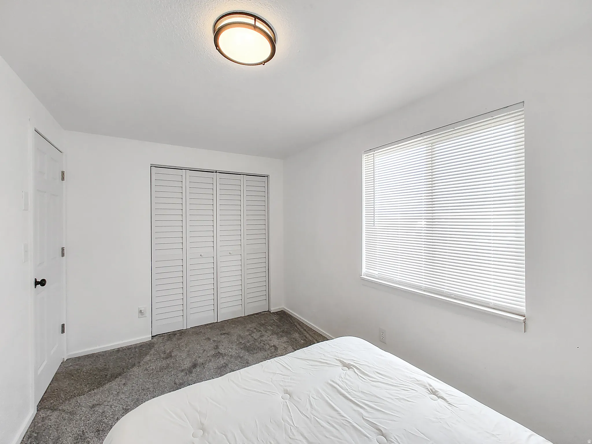Neutral wall color with a flush-mount ceiling light