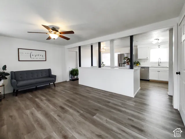 Wood-finish flooring throughout