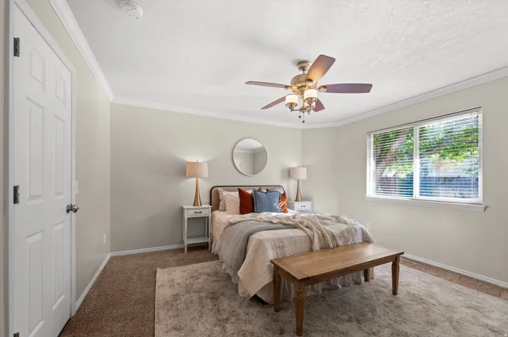 White interior door with metal hardware