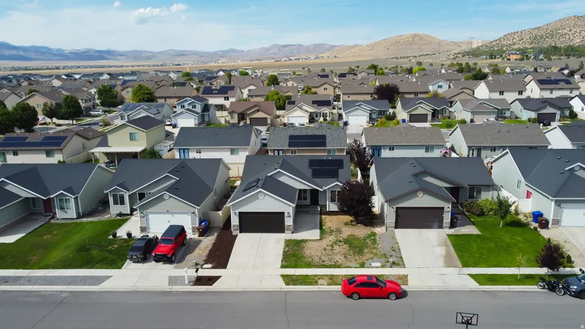 Neighborhood setting with uniform residential architecture