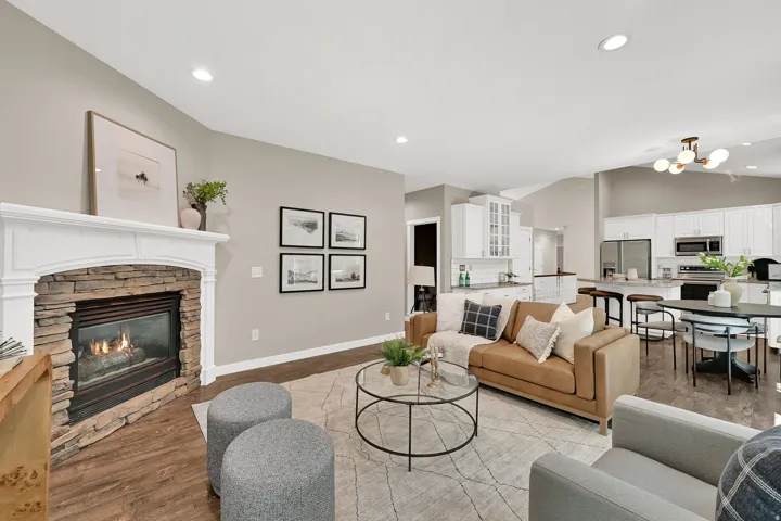 Gas Fireplace with Custom Mantle